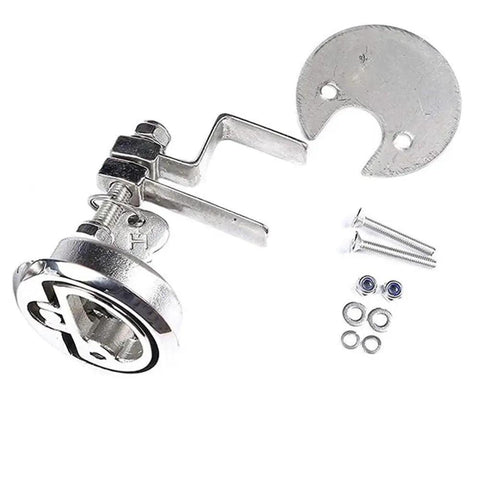 Stainless steel locking flush hatch lift for boats, 2-pack with mounting plate and screws