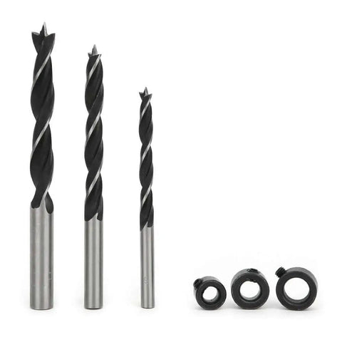 Drill bits and components for Woodworking Doweling Jig Kit For Precise 6mm 8mm And 10mm Holes 8 Piece Drill Guide Set With Pro Grade Adjustable 0 To 50mm Border Drilling For Furniture Assembly And DIY Projects