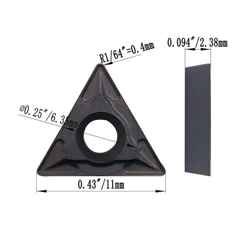 Rugged Carbide Turning Inserts 20 Pcs TCMT21.51 TCMT110204 with dimensions for Lathe Tool Holders, ideal for steel and PVD coated