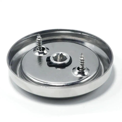 Back view of Round Recessed Pull Handle For Cabinets And Furniture 2.91 Inch By 0.55 Inch Concealed Brushed Stainless Steel Door Knob for modern use