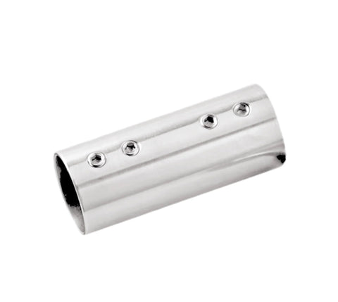 Stainless steel marine pipe fitting coupling sleeve with screws, 25mm (1 inch), 2-pack