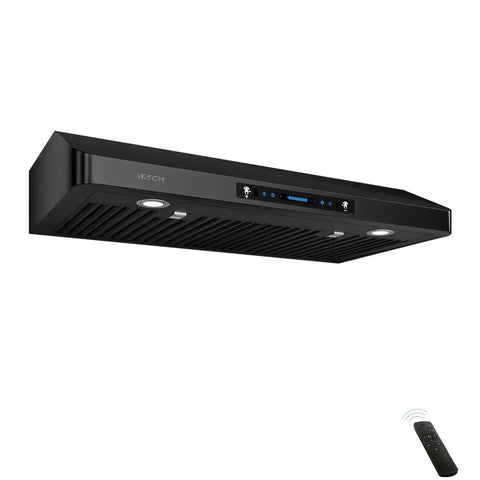 36 Inch Range Hood With 900 CFM Dual Motors Black Under Cabinet Kitchen Vent Hood Featuring Four Speed Gesture Sensing And Touch Control Panel