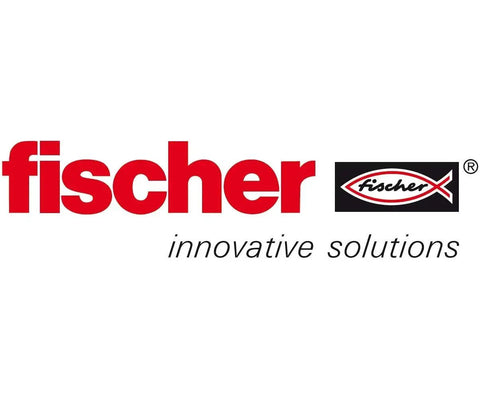 Fischer innovative solutions logo with red text and fish symbol