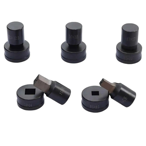 Square Die Punching Set For CH-70 Machine, Hydraulic Die Kit with 17x17mm Slotting Punch, upper and lower dies visible