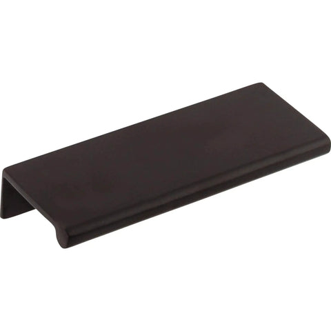 Mercer Collection 4 Inch Europa Tab Cabinet Pull Flat Black Finish For 3 Inch Center To Center Installations, side view