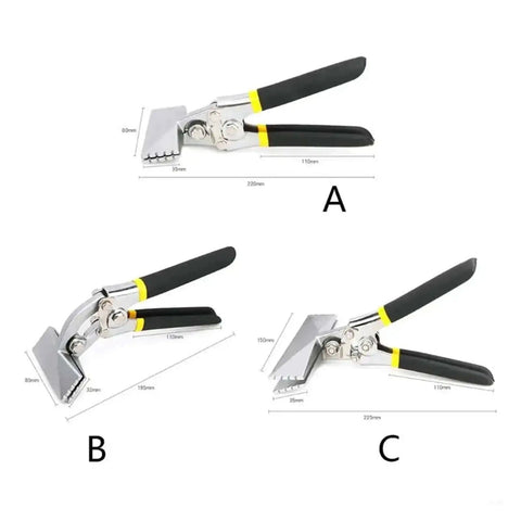 Sheet Metal Bending Pliers Hand Seamer With Wide Jaw And Ergonomic Grip, durable nickel-plated steel, 80mm and 150mm tips