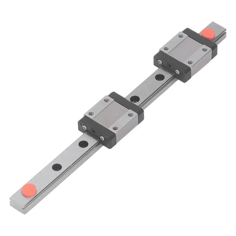Miniature Linear Guide Rail Kit With 2 Slide Blocks For 3D Printers And CNC Machines, Stainless Steel Rail, 100mm Length, Heavy Duty Linear Bearing, 2.84 kN Dynamic Capacity, Durable Precision