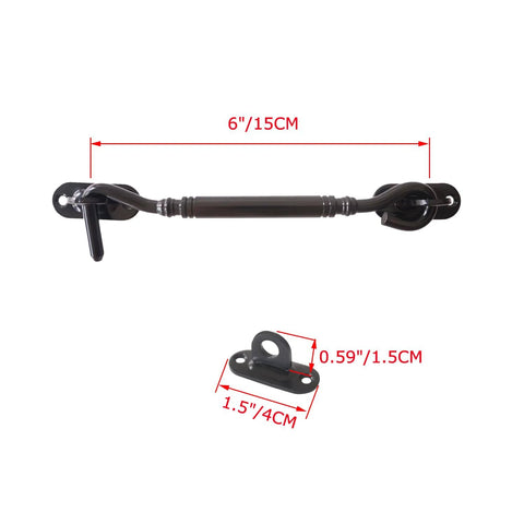 Pack Of 2 6 Inch Heavy Duty Barn Door Hook And Eye Latch Set With Mounting Screws Privacy Hook And Eye Latch Solid Extra Thick