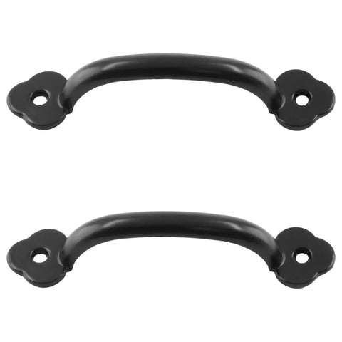 12 Piece Antique Plum Blossom Zinc Alloy Door And Drawer Pulls Set, Black Gate Handles 4 Inch 102mm Length With 3.2 Inch 81mm Hole Spacing, Includes 24 Mounting Screws, Ideal For Cabinets, Drawers, Wardrobes And Sliding Doors.