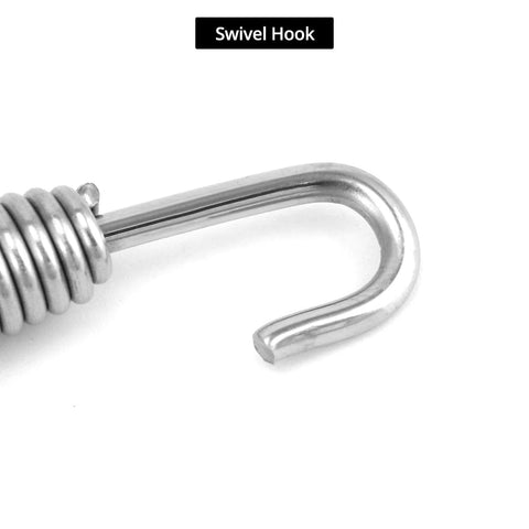 Set of 8 stainless steel motorcycle exhaust pipe springs with swivel-hook design, anti-binding, 68mm (2.68in)