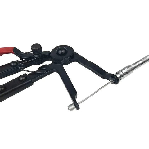 Close-up of the Three Piece Hose Clamp Pliers Tools Set Including 24 Inch Bendable Spring Loaded Hose Clamp Pliers for automotive repair
