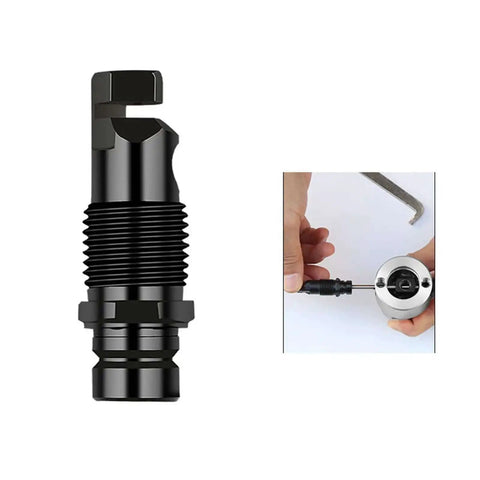 360 Degree Rotating Double Head Thin Sheet Metal Cutter Nibbler Drill Attachment close-up with installation in hand