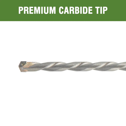 Close-up of the premium carbide tip on a 6 inch masonry drill bit from the Masonry Drill Bit Set for Concrete and Stone by HLOFIZI.