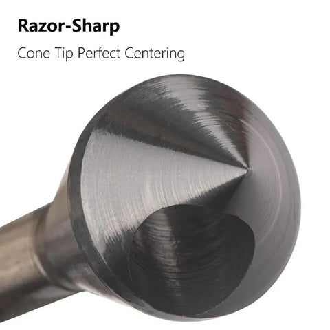 Close-up of Heavy Duty Cobalt Countersink Drill Bits Set TiAlN Coated 90 Degree Single End Chamfer Tool For Metal Wood Stainless Steel Copper