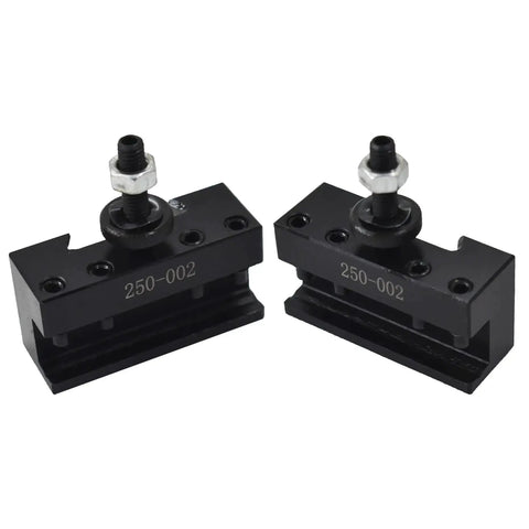 Two One Piece Quick Change Turning And Facing CNC Tool Post Holder OXA 250 002 for lathe, heavy-duty steel, side view