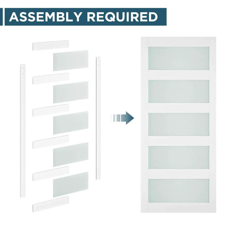 80 By 84 Inch Glass Barn Door Set With Sliding Hardware Kit For 76-78 Inch Openings Double 40 By 84 Panels Modern Farmhouse Style assembly illustration