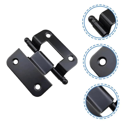 10 Pack Self Closing Cabinet Hinges For Kitchen Bathroom And Wardrobe With Flush Design, High Load Bearing Capacity, shown in black iron.