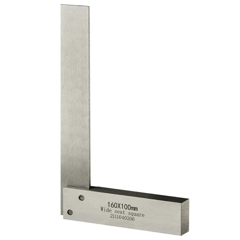 Pro Grade Machinist Square Set for Precision Layout and Machining, 160x100mm wide base, hardened 45 steel, right angle square
