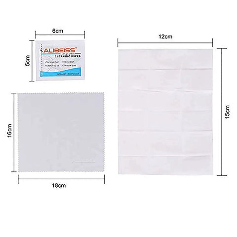 Pre Moistened Lens And Screen Wipes For Glasses Cameras Phones Pack Of 100 with wipe and microfiber cloth sizing