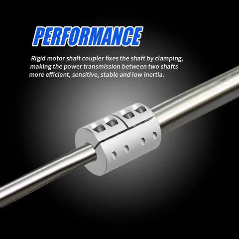 Rigid Clamp On Motor Shaft Coupling 32mm Diameter 45mm Length 15mm To 15mm Bore Aluminum Alloy Shaft Connector shown in use