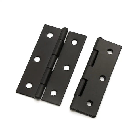 16 Pack Folding Iron Butt Hinges For Doors Cabinets And Drawers Black Finish With Screws 2.4 Inch 60x35mm Heavy Duty Hinge Set