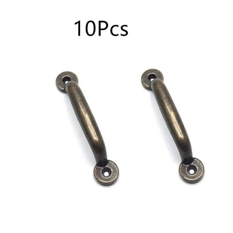 Vintage Bronze Zinc Alloy Box Pull Handles Set Of 10 For Cabinets Wardrobes Drawers Dressers And Boxes 3.5 Inch Long 0.7 Inch Wide