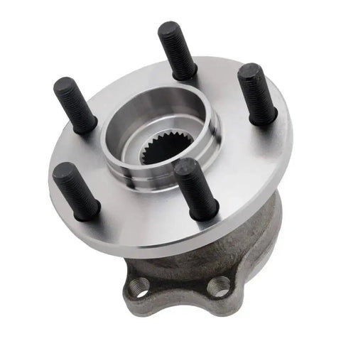 Subaru Legacy Wheel Hub Assembly With Bearing for rear driver or passenger side, 5 lug, 25 spline, ball bearing type, OEM replacement.