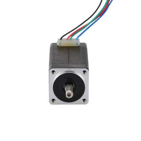Front view of Micro Stepper Motor Nema 8 Bipolar 0.6A Four Wire For DIY Makers with visible shaft and wiring