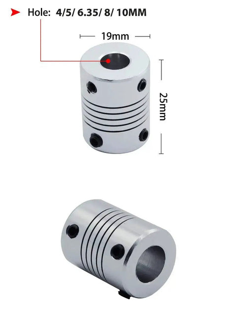 Flexible Aluminum Shaft Couplers For Stepper Motors 8Mm To 10Mm Bore DIY Friendly For CNC And 3D Printer Encoder Joint Set Of 4 19Mm