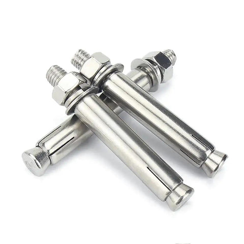 8 Piece M6x50mm External Hex Expansion Bolts 304 Stainless Steel With Nuts And Washers For Concrete Sleeve Anchors Pool Safety Cover Anchoring