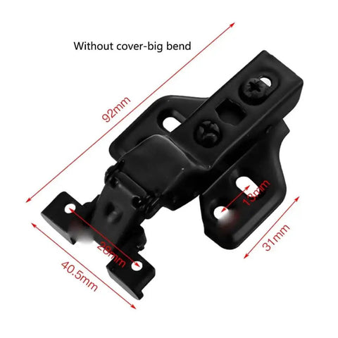 Aluminum Frame Glass Door Hinges Set With Hydraulic Damping Buffers, product dimensions shown, for display cabinets.