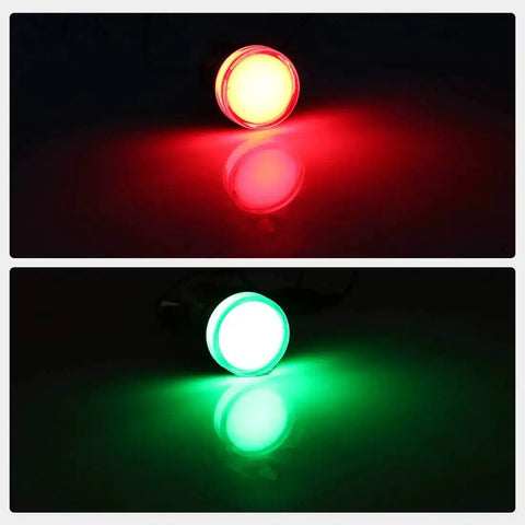 Six Pack Red Green Indicator Lights For AC DC 12V, 22mm Panel Mount showing red and green LED glow for projects