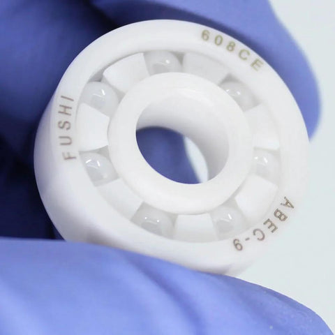 4 pieces white 608 zirconia full-ceramic ball bearings for precision applications