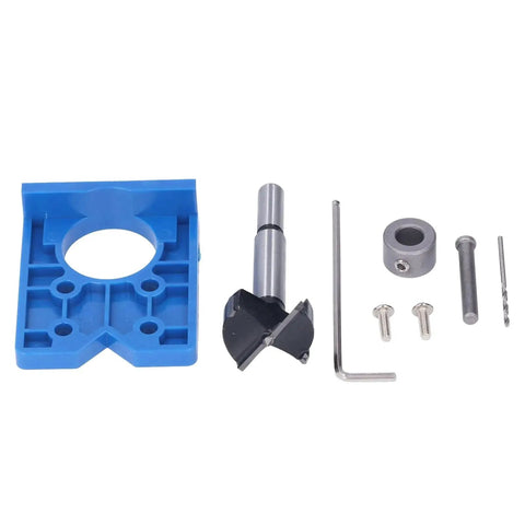 35mm Hinge Hole Saw Jig Drilling Guide Set For Woodworking With Adjustable Depth From 15mm To 45mm In ABS Material
