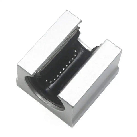 Open Linear Bearing SBR25UU Slide Unit For 25mm Shaft Motion Aluminum Pillow Block With Ball Bearing Visible Close-up