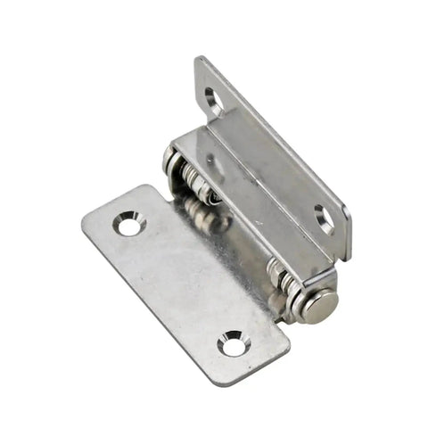 Side view of Free Stop 180° foldable hinge, 304 stainless steel with base mounting plate