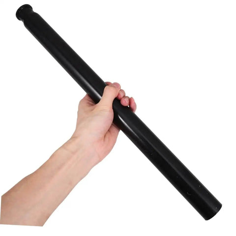 Hand holding 3 Ton Floor Jack Handle Replacement For Automotive Jacks That Fits Pittsburgh Floor Jack Parts And Other Horizontal Hydraulic Car Jacks For Easy Lifts And Smooth No Hassle Operation In Home Or Shop, black steel with rubber grip.