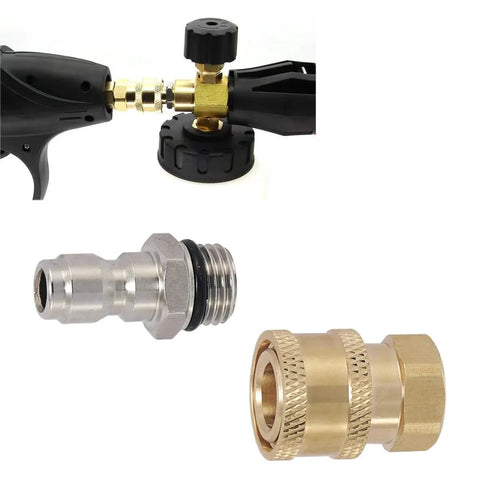 Image showing 2 Pack Quick Connect Pressure Washer Adapters Set 1/4 Inch NPT Female to 1/4 Inch Plug Fittings for Gun to Hose
