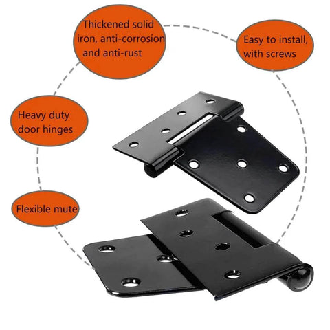 3.5 Inch Heavy Duty Gate Hinge Set For Fence And Door Applications Black Wrought Iron Rustproof Hinges With Stainless Steel Screws Pack Of 4 For Barn Gates Interior Exterior Use 60 Lb Capacity