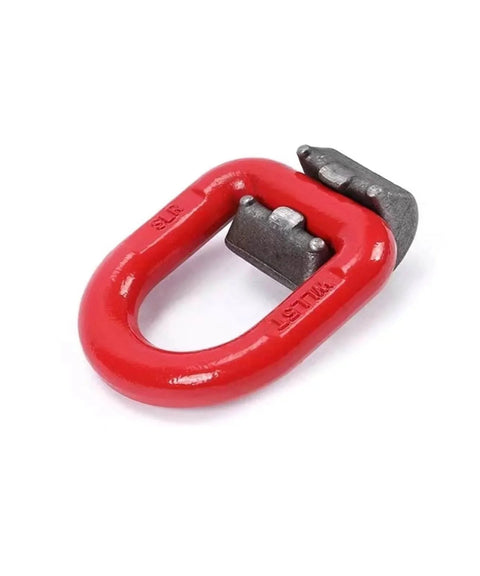 Heavy Duty G80 Alloy Steel D Ring Weldable Ring With Lateral Ring And Flip Anchor for safe lifting, red finish, side view