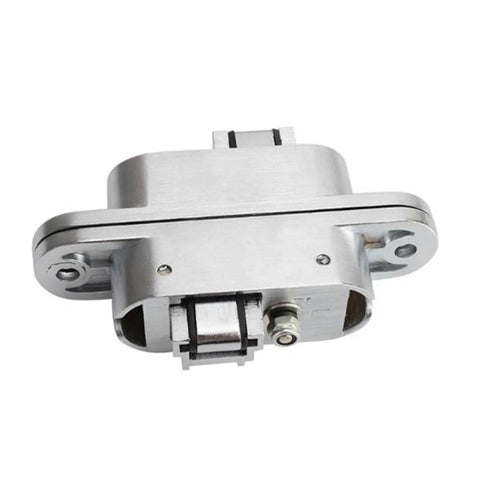 2Pcs 180 Degree Concealed Cross Door Hinges Zinc Alloy Invisible Hinge, side view of left-hand 95x23 mm hidden mounting