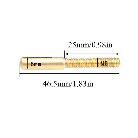 Copper heating wire connector rod, M5 thread, 46.5mm total length, 25mm threaded portion, 6mm diameter, Amazon brand