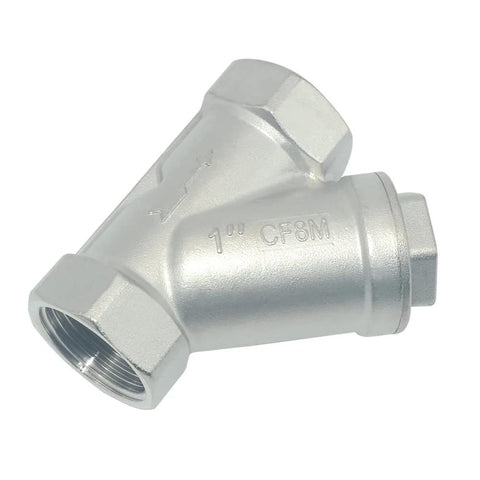 1-inch stainless steel WYE strainer valve with NPT female fittings, CF8M SS316, 800WOG