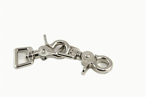 Trigger Snap Square Eye Clips 3/4 Inch Two Pack For Reins And Tack, showing die-cast metal with square and trigger design