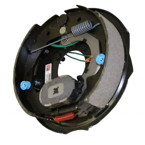 Dexter Axle electric brake assembly, right-hand, for 13-15 in wheels, 3,500 lb capacity, circular backing plate with wiring.