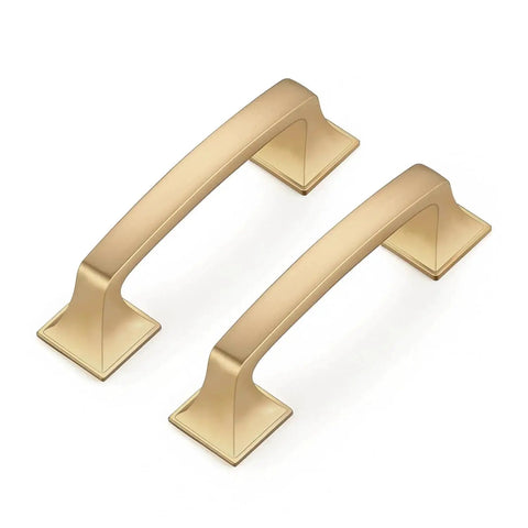 10 Pack Solid 3 Inch Square Foot Arch Cabinet Pulls In Champagne Bronze For Kitchen Cabinets And Drawers Durable Zinc Alloy