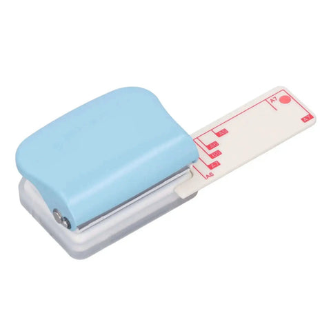 3 Hole Paper Punch Handheld, 5 Sheets Capacity, Metal Body With Slipproof Grip And Plastic Cover, top view