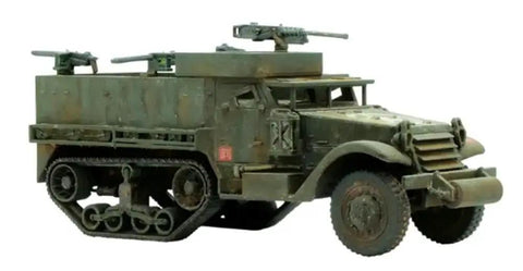 US Army M3A1 Half Track Scale Model Kit For Bolt Action War Gaming One To Fifty Six Scale 28mm Plastic Highly Detailed WWII Miniature