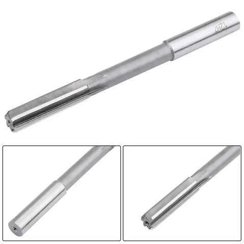 Pro Grade 10-Piece HSS H7 Reamer Set for precise bore machining in iron, plastic, wood, copper, and aluminum, side view.