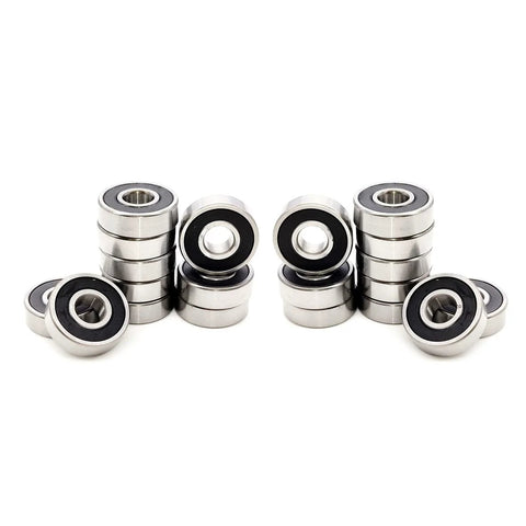 R6-2RS steel deep groove ball bearings, 3/8 x 7/8 x 9/32 in, double rubber seals, 20 pcs